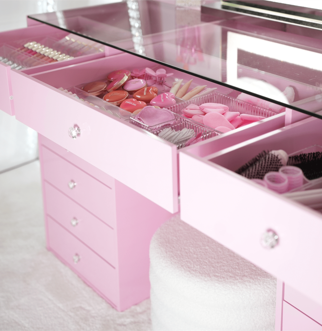 Pink vanity