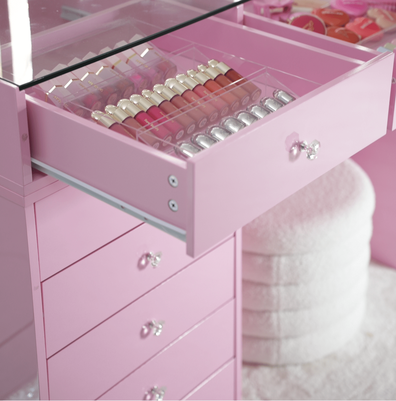 Pink vanity